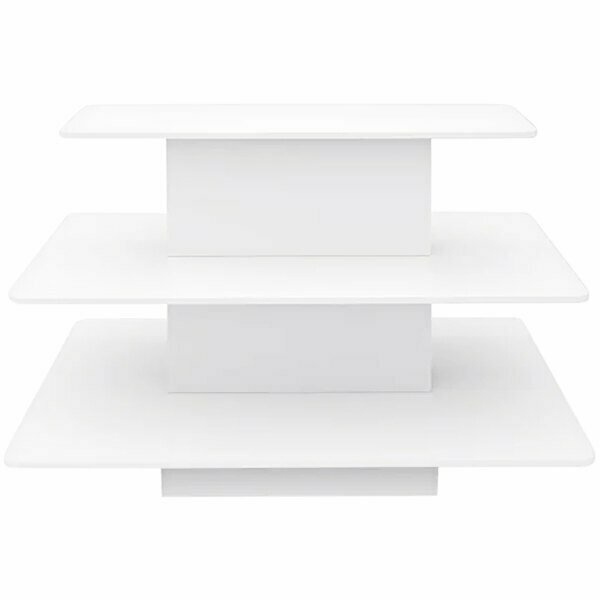 Econoco 60'' x 42'' x 42'' Rectangular White Melamine Three-Tier Display Table 317WD3RTWH